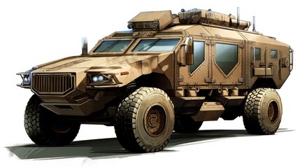 Fototapeta na wymiar Military Armored Transport Vehicle