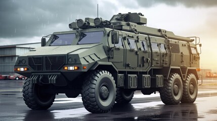 Fototapeta premium Military Armored Transport Vehicle