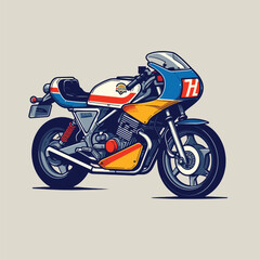Sports motorbike icon cartoon style Vector illustration isolated on a light background.