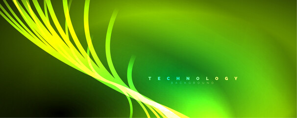 Neon shiny light abstract lines, light beams concept abstract background. Vector Illustration For Wallpaper, Banner, Background, Card, Book Illustration, landing page