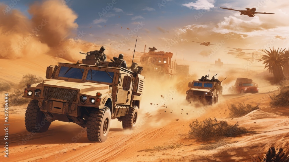 Canvas Prints Military Cover The Convoy Game Artwork