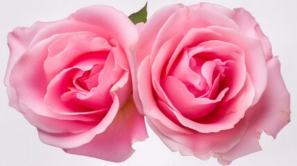 two beautiful pink rose flowers in full bloom Generative AI