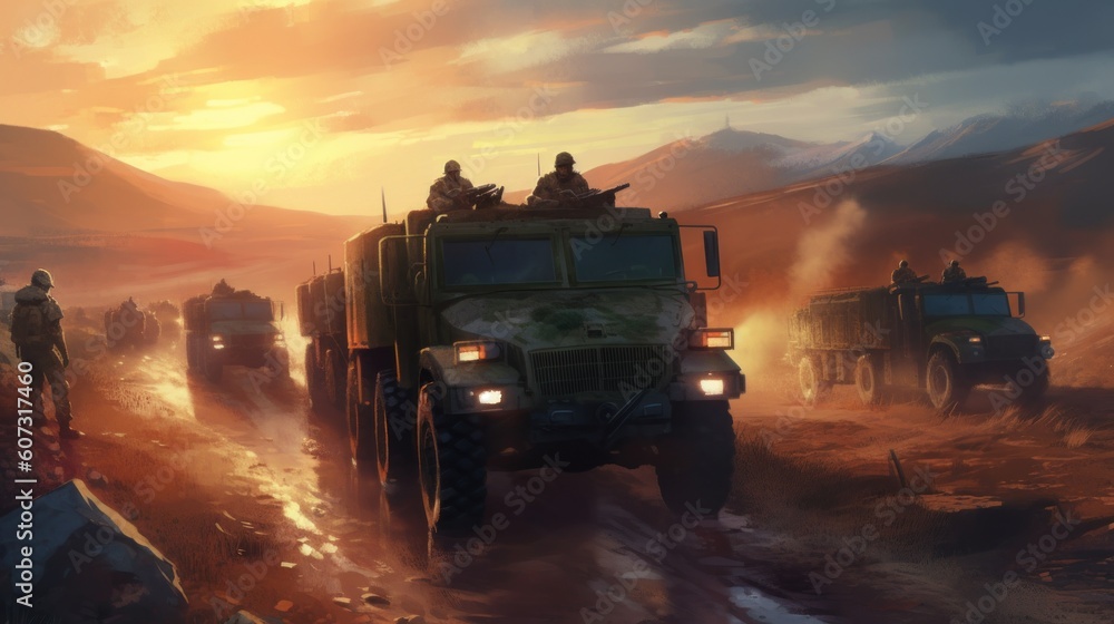 Poster military cover the convoy game artwork