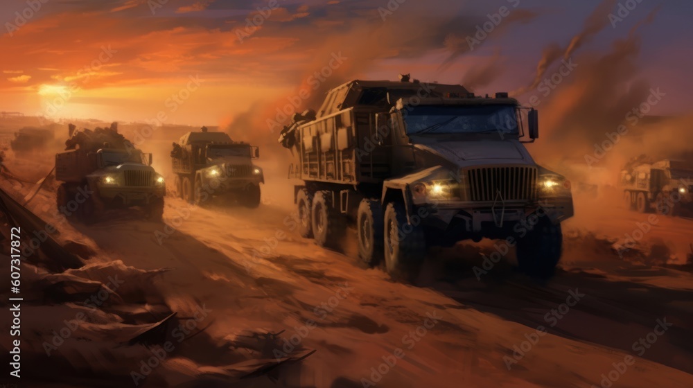 Wall mural Military Cover The Convoy Game Artwork