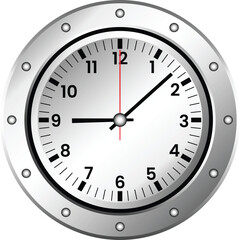 Classic Wall Clock Icon, Clock Face Icon, Symbol For Team Work, Time Management, Deadline, Transparent Background