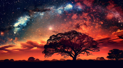 Obraz na płótnie Canvas Galaxy Nature Aesthetic Background