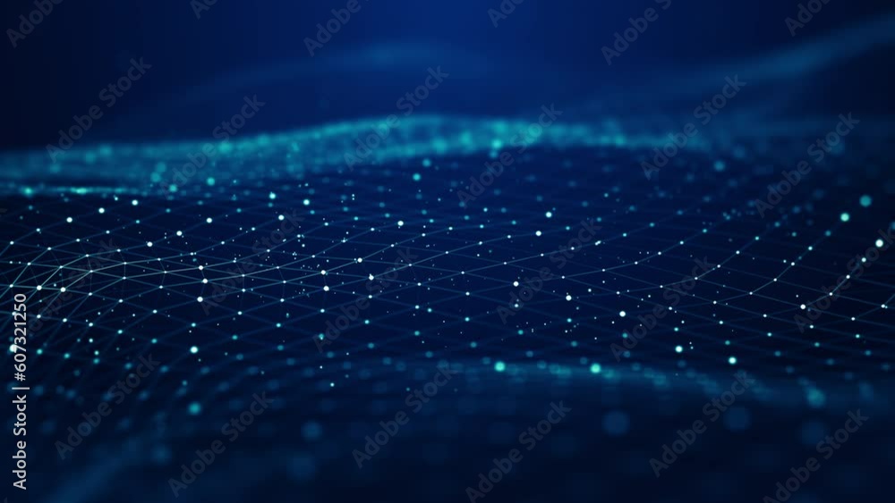  technology digital wave background concept. beautiful motion waving dots texture with glowing defocu