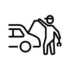 Black line icon for Mechanic
