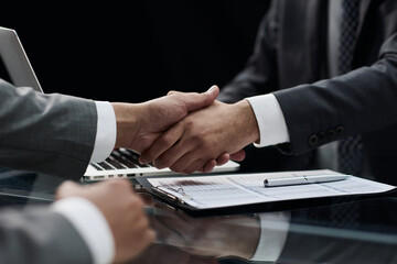 close up. handshake of business people in the office