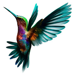 Colorful hummingbirds on white background vector