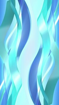 Blue glass waves loop. Modern abstract background. Vertical video.