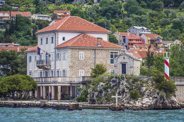 Church of St Elijah in Dobrota town in the Kotor Bay on Adriatic Sea in Montenegro