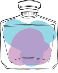 Fototapeta premium scented perfume bottle pheromones line art vector