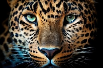 close up portrait of leopard