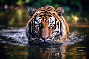 tiger in the river