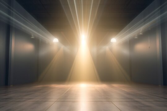 Empty Studio Showcase Room with Lights Generative AI