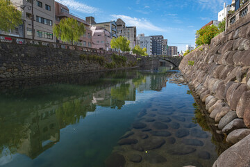 長崎 中島川と袋橋