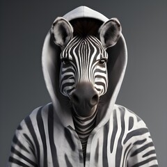 "Striped Urban Vibes: The Hooded Zebra" | Creative Concept Design | Generative AI Artwork