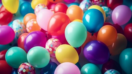 Fototapeta na wymiar colorful balloons with happy celebration Generative AI