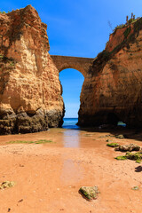 Natural arch in the beach- Algarve,  Portugal