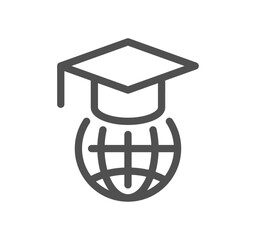 Online education related icon outline and linear vector.