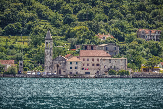 Donji Stoliv town in Kotor Bay on Adriatic Sea, Montenegro