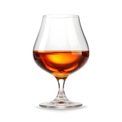 glass of brandy isolated on white background