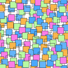 Seamless pattern with colorful squares. Lines and squares.