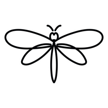 Dragonfly icon design silhouette template illustration