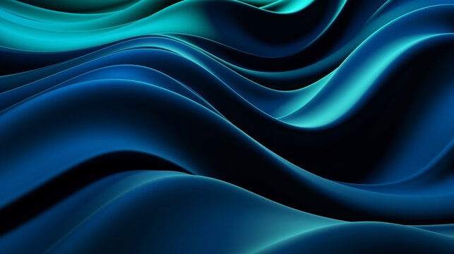 abstract green and blue background with waves © iv work