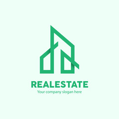 Real Estate Logo. Abstract Building Shape for Logo.