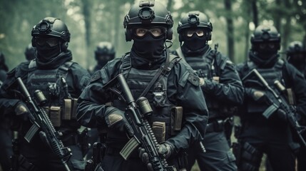 Naklejka premium Special Force Prepare For Action