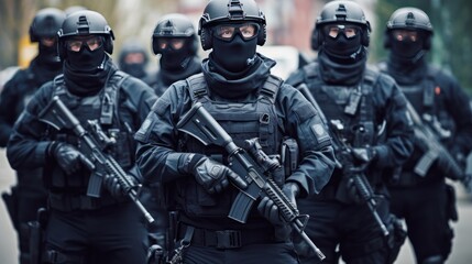 Naklejka premium Special Force Prepare For Action