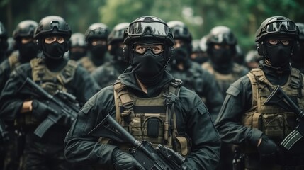 Naklejka premium Special Force Prepare For Action