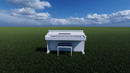 Naklejka na ściany i meble piano with nature background