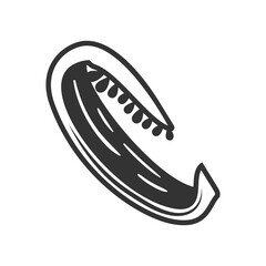 Vintage bell pepper isolated on white background. Bell pepper in retro style. Vector illustration