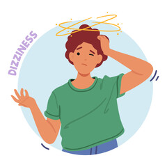 Female Character Feel Dizziness, that Can Be A Symptom Of Diabetes, Often Caused By Fluctuating Blood Sugar Levels