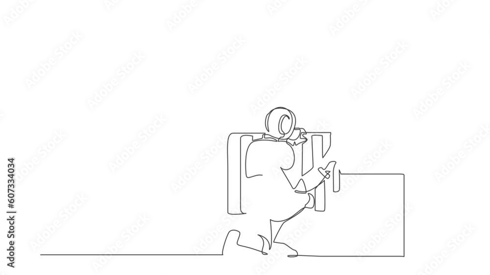 Poster animated self drawing of continuous line draw robot plumber repairing installation of batteries heat