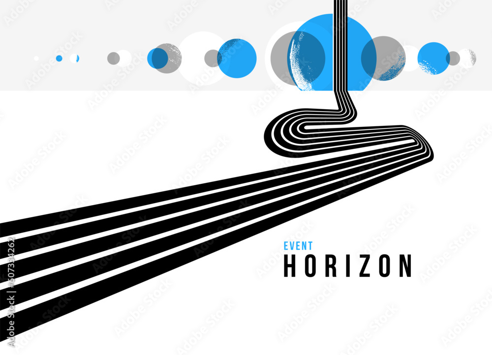 Poster linear composition vector road to horizon, abstract background with lines in 3d perspective, optical