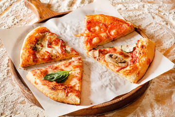 homemade pizza with vegetables and cheese