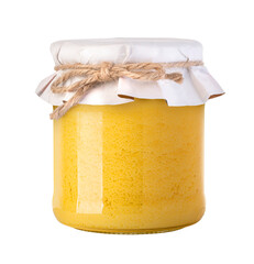 Ghee or clarified butter in jar,