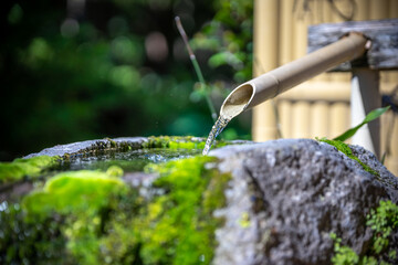 日本のつくばい　和風イメージ