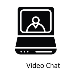 Video Chat Vector Solid Icon Design illustration. Seo and web Symbol on White background EPS 10 File