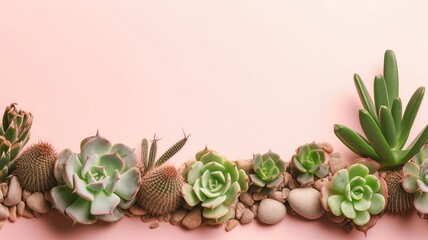 succulents banner or header Generative AI