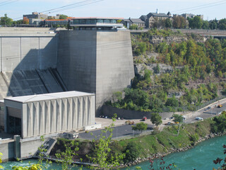 Niagara river Power plant station. Ontario. Canada. - obrazy, fototapety, plakaty
