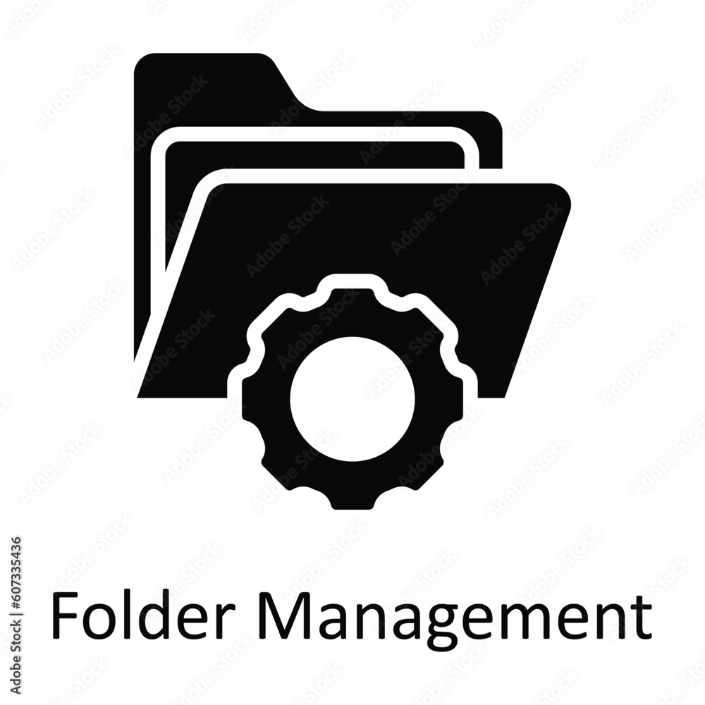 Poster folder management vector solid icon design illustration. seo and web symbol on white background eps 