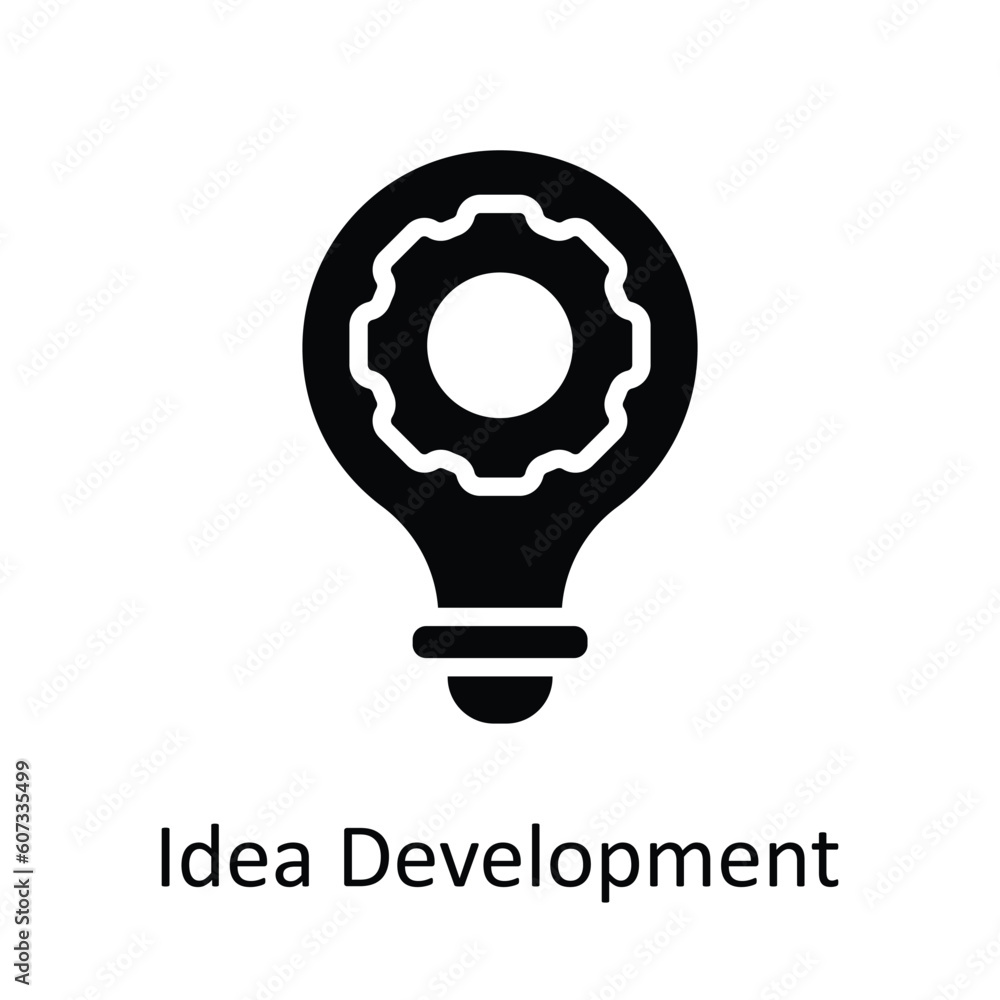 Poster idea development vector solid icon design illustration. seo and web symbol on white background eps 1