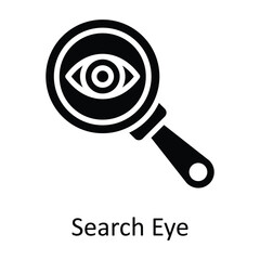 Search Eye Vector Solid Icon Design illustration. Seo and web Symbol on White background EPS 10 File