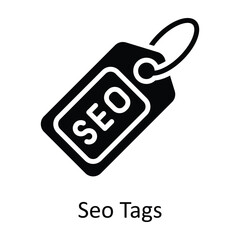 Seo Tags Vector Solid Icon Design illustration. Seo and web Symbol on White background EPS 10 File