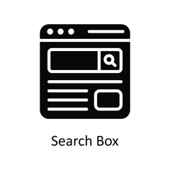 Search Box  Vector Solid Icon Design illustration. Seo and web Symbol on White background EPS 10 File